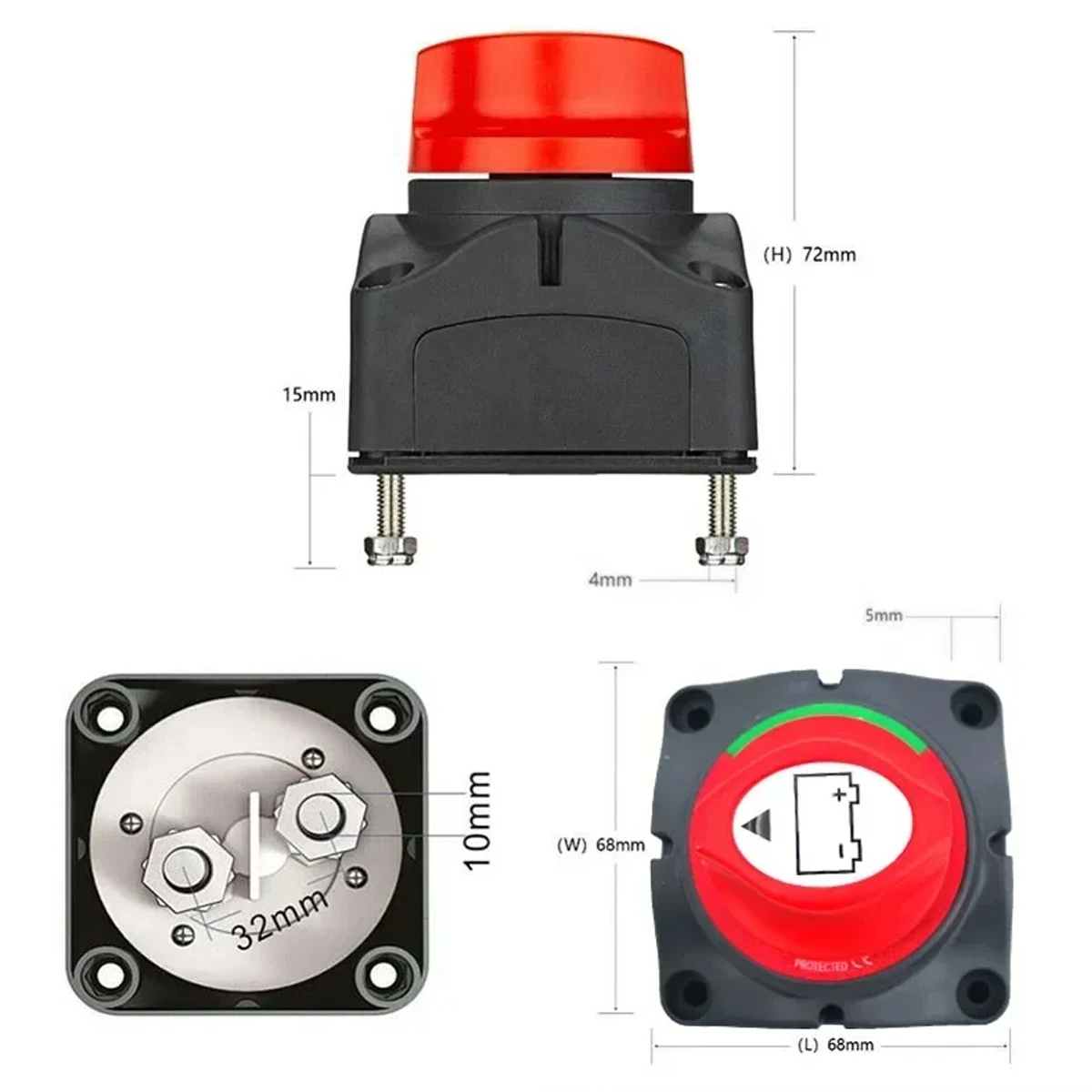 IZTOSS 275A 12/24V Выключатель аккумулятора с 2-позиционными медными клеммами и нейлоновым корпусом из стекловолокна для морского автомобиля-грузовика