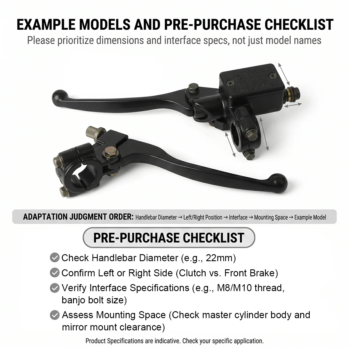 1pair Universal 22mm Right Hydraulic Brake Master Cylinder Left Clutch Lever Set For Dirt Pit Bike ATV Quad Scooter Moped view 3