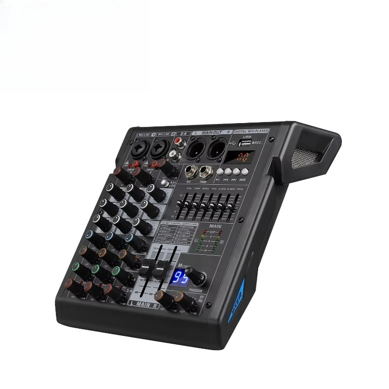 GAX-TDS4 4 Channels Sound Audio Mixer 99 Effects 7 Band EQ USB PC Play Record Blueteeth Dj Mixing Console Table for Party