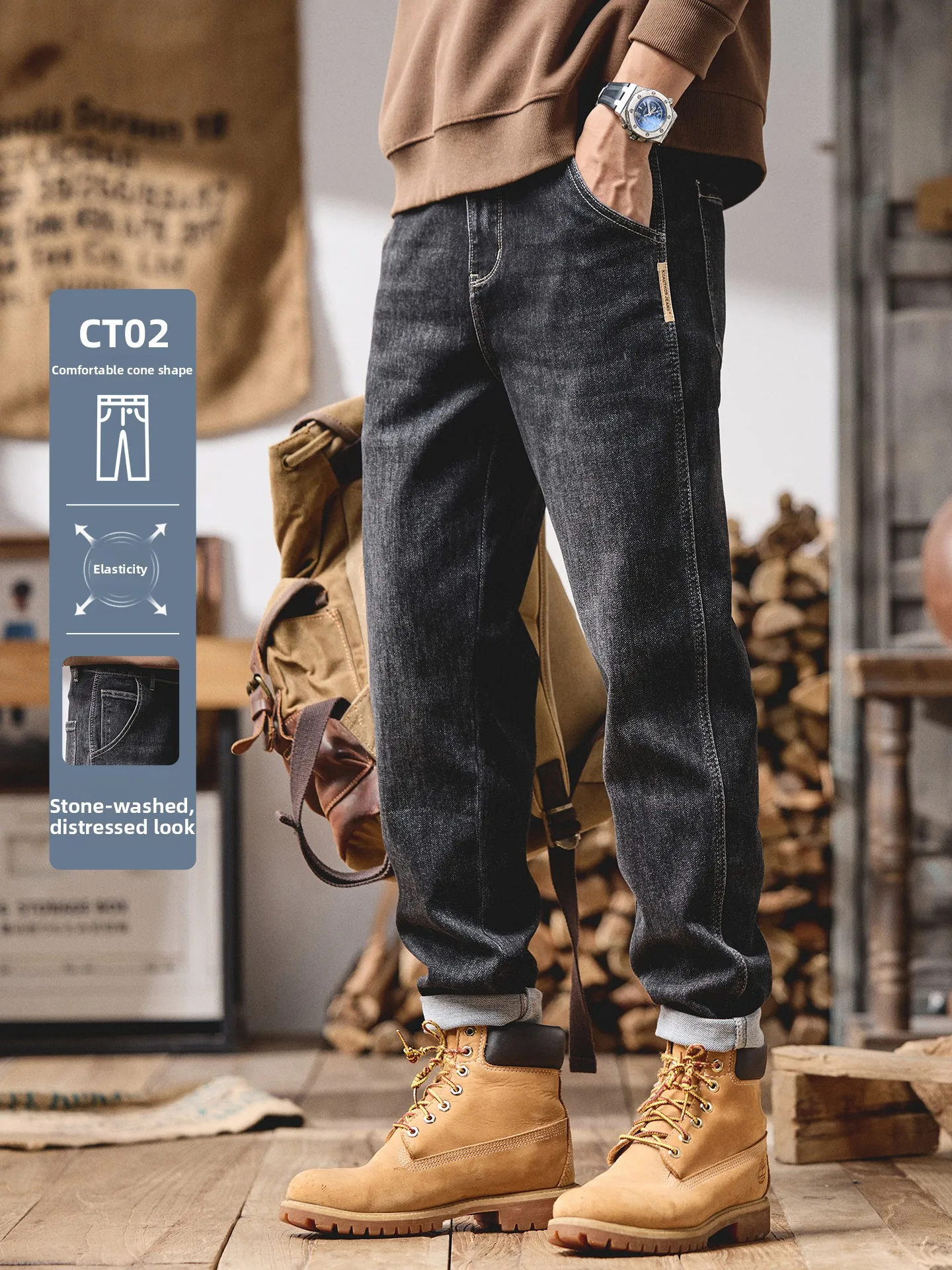 

Классические американские джинсы Bla, мужские джинсы, осень 2024, новые модные брендовые свободные повседневные брюки с эластичным камнем, свободные брюки