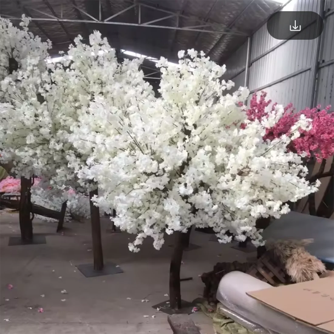 

White Artificial Cherry Blossom Tree,Home Decoration Plant Ornament Artificial Trees