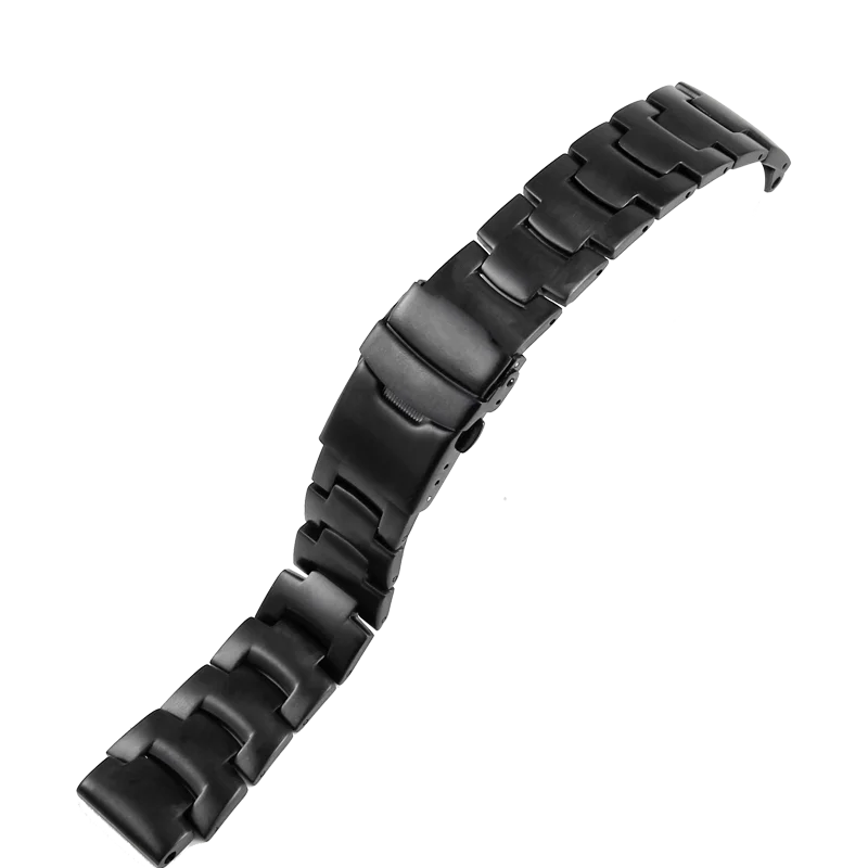 Wear-resistant 18 Black Steel Watchband for Casio PRG-260/270 PRW-3500/2000/5000/5100 Folding Buckle Concave Interface Bracelet