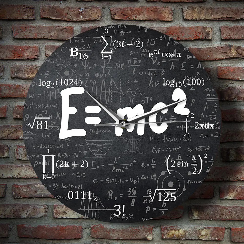 Theory of Relativity Math Formula Wall Clock Scientist Physics Teacher Gift School Classroom Decor