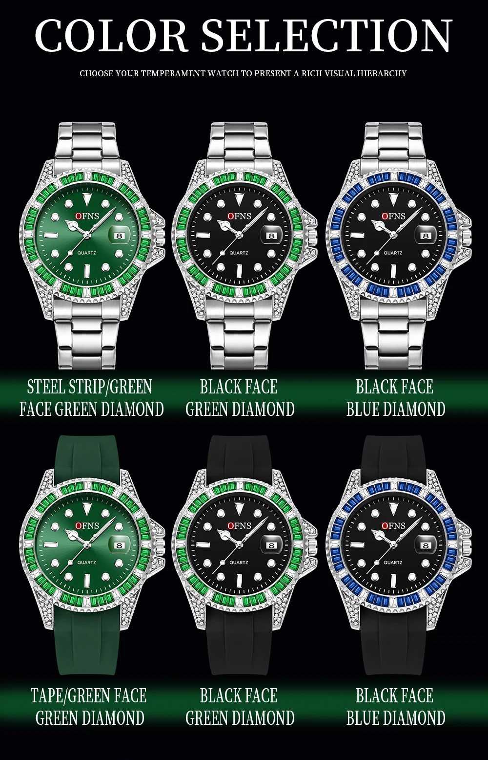 OFNS ใหม่ 7101 แฟชั่นธุรกิจผู้ชายนาฬิกาควอตซ์กันน้ํา Night Light ปฏิทินหรูหราผู้ชายนาฬิกาควอตซ์ 2025