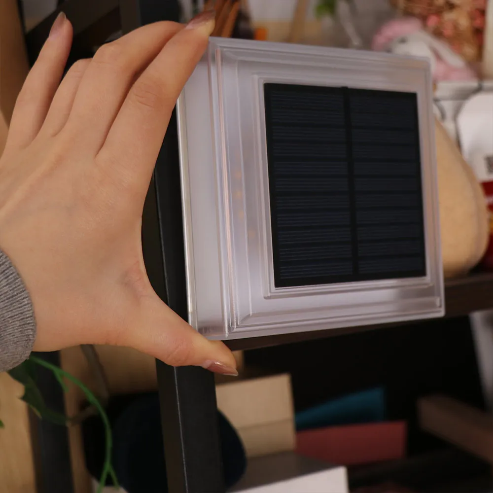 Waterproof Solar Post Light White / Warm Light Solar Powered LED Pillar Cap Lights Lighting LED Fence Deck Column Lamp