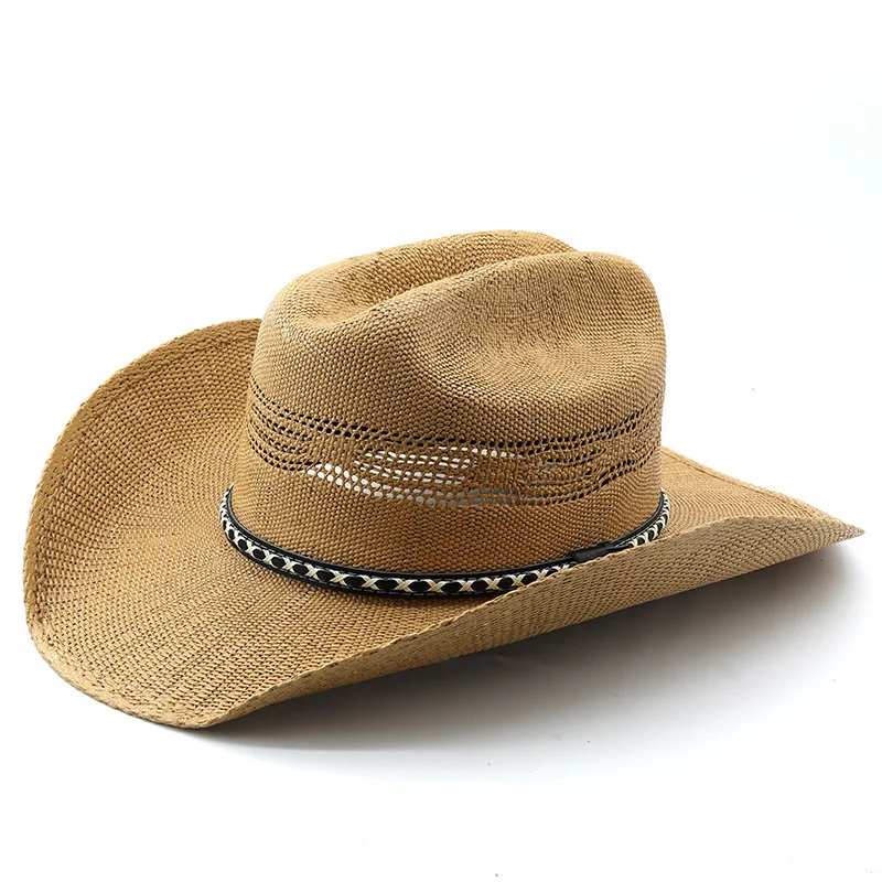 Hot Selling Woven Handmade Straw Knights Cowboy Western British Jazz Hat