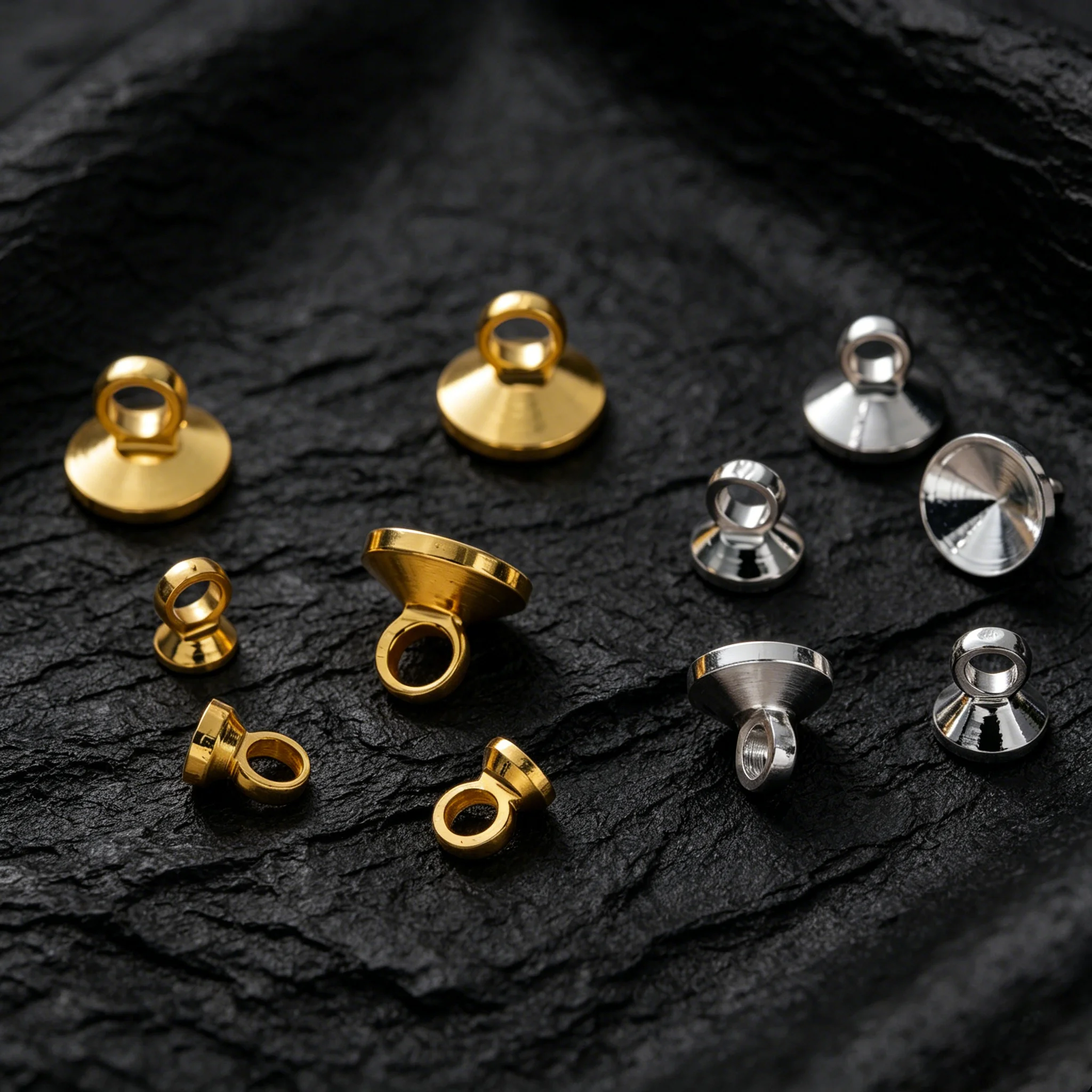20 Stück 18K vergoldete Perlen-Endkappen, Verbinder, Anhänger, Charms für DIY-Halsketten, Armbänder, Schmuckherstellung, Zubehör – Detail 3
