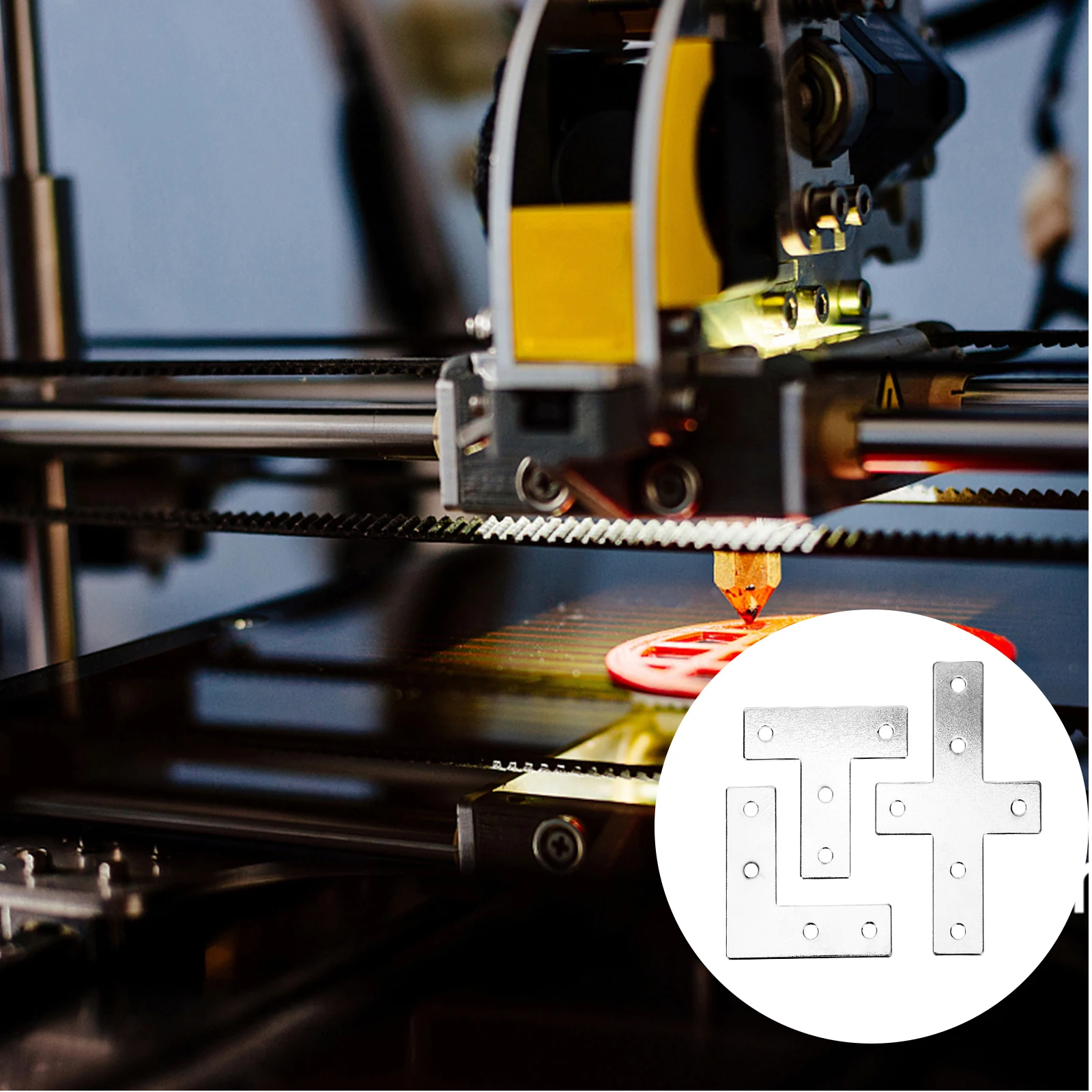 

Набор алюминиевых разъемов, L-образный кронштейн для полки, серебряная металлическая скоба, высокопрочный профиль, 3d-принтер, мебельные кронштейны «сделай сам», угловые