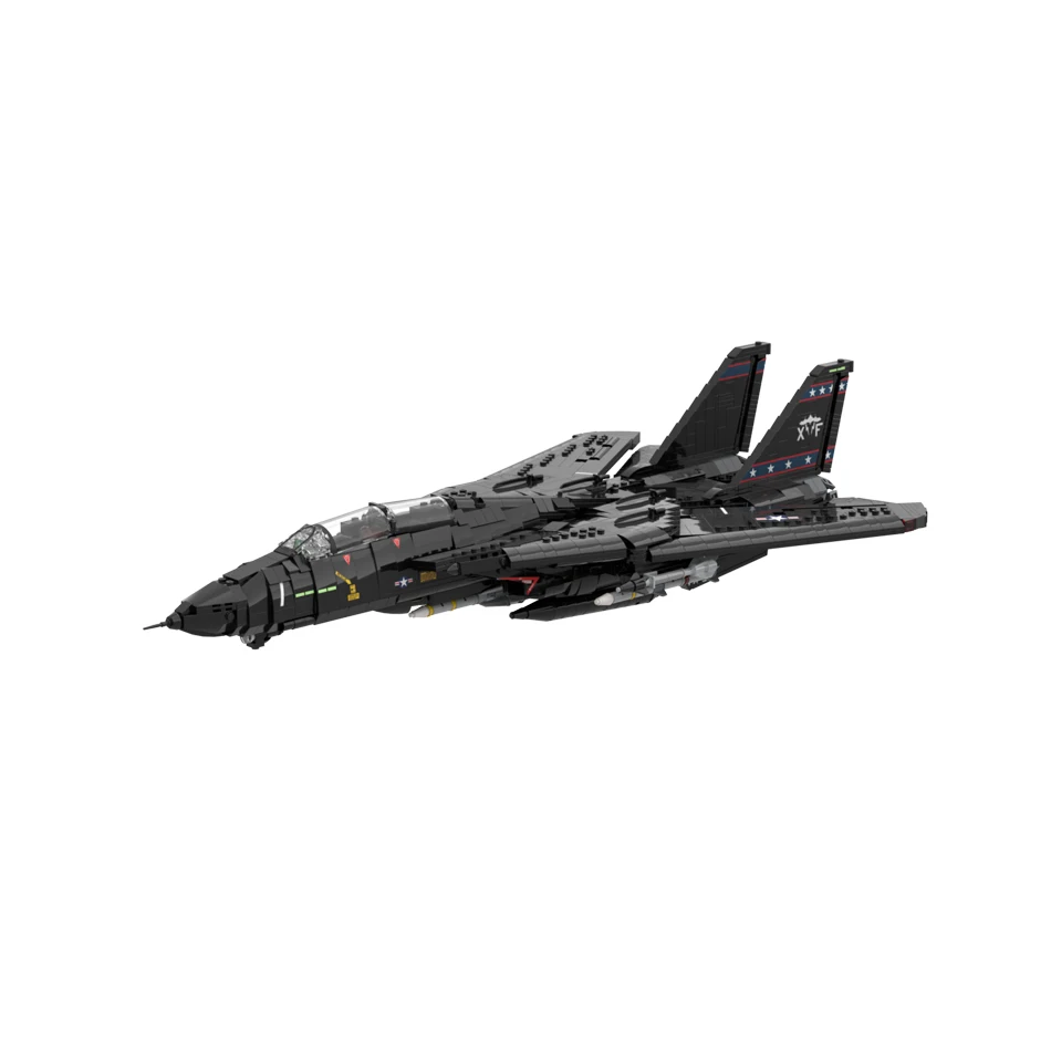 MOC Building Blocks F-14A Tomcat Fighter Model Carrier based Aircraft Assembly Technology Bricks Toy Children\'s Birthday Gift