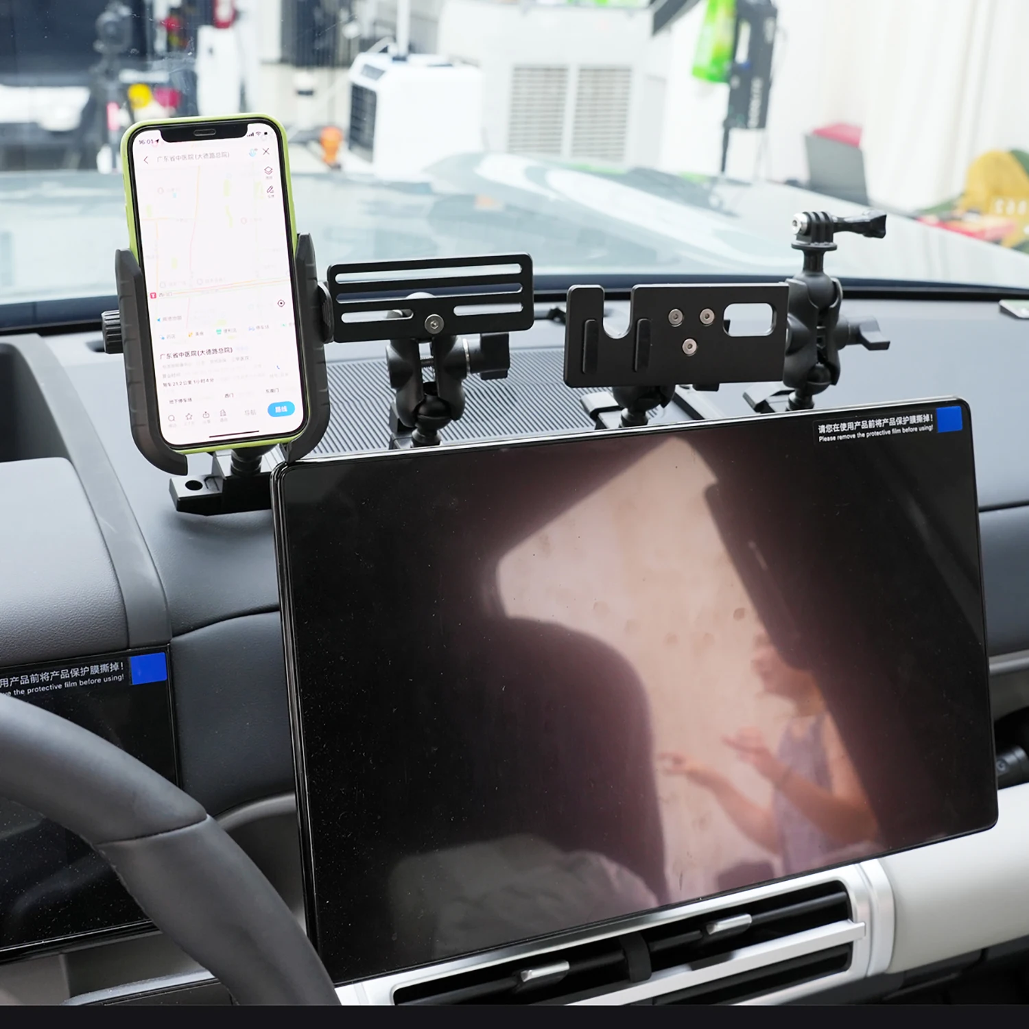 

For BYD Fangchengbao Ti7 2026 Console Phone Holder Dashboard Mount Adjustable Rotational Multi-Function Bracket Kit
