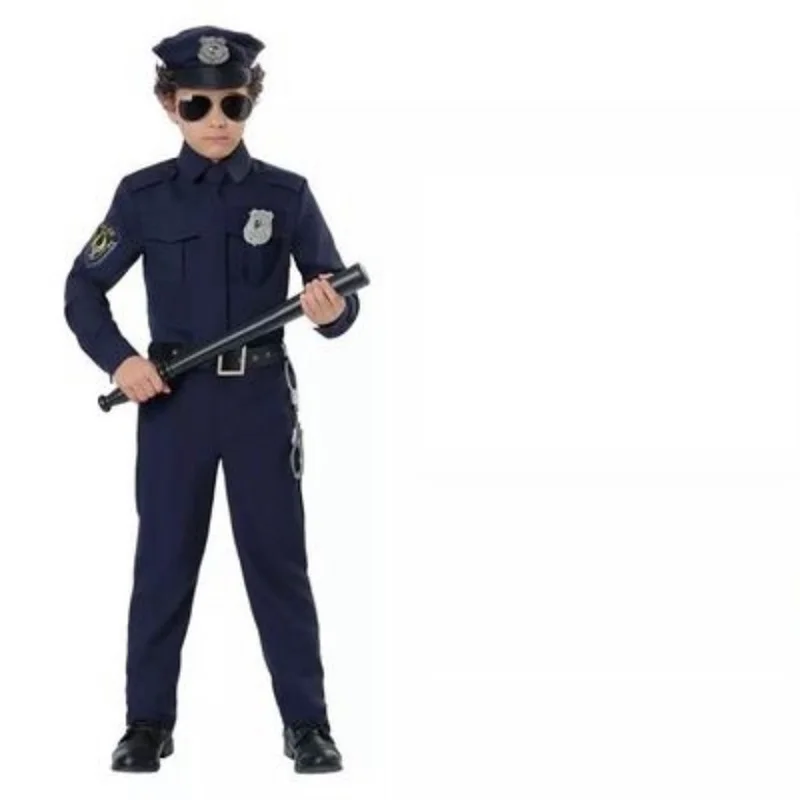 Costumes de policier d'Halloween pour hommes, uniforme de police de carnaval, ensembles de vêtements de cosplay de policier de l'armée, performance de fête adulte