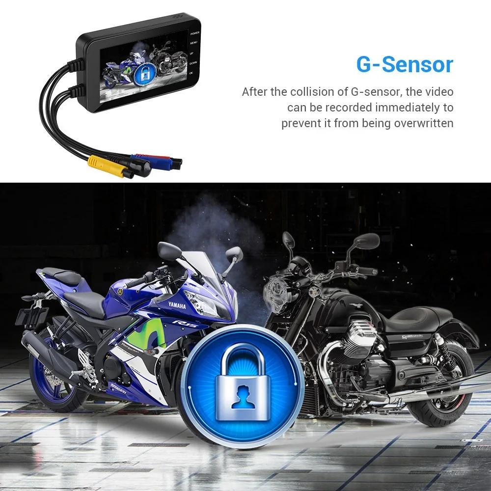 1080P Motorcycle Waterproof 140 Degree Wide Angle Camera WiFi Dash Cam Front Rear Driving Video Recorder Black Box