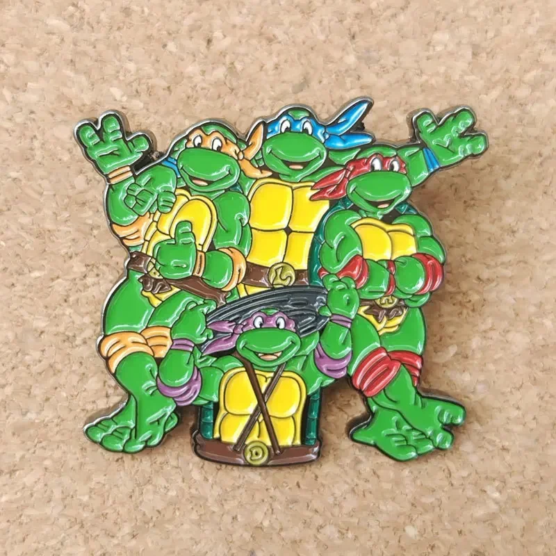 Adolescente Mutant Ninja Turtles spilla TMNT Cartoon Anime periferiche metallo smalto Pin vestiti zaino decorazione Badge accessori