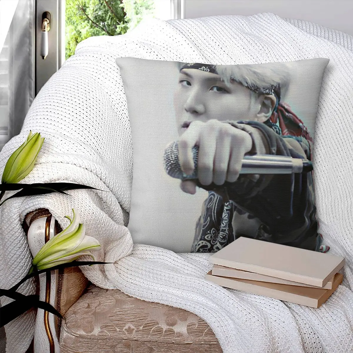 Suga Mic Drop Pillowcase Cushion Sofa Bedroom Customized Decorative Pillowcases Customizable