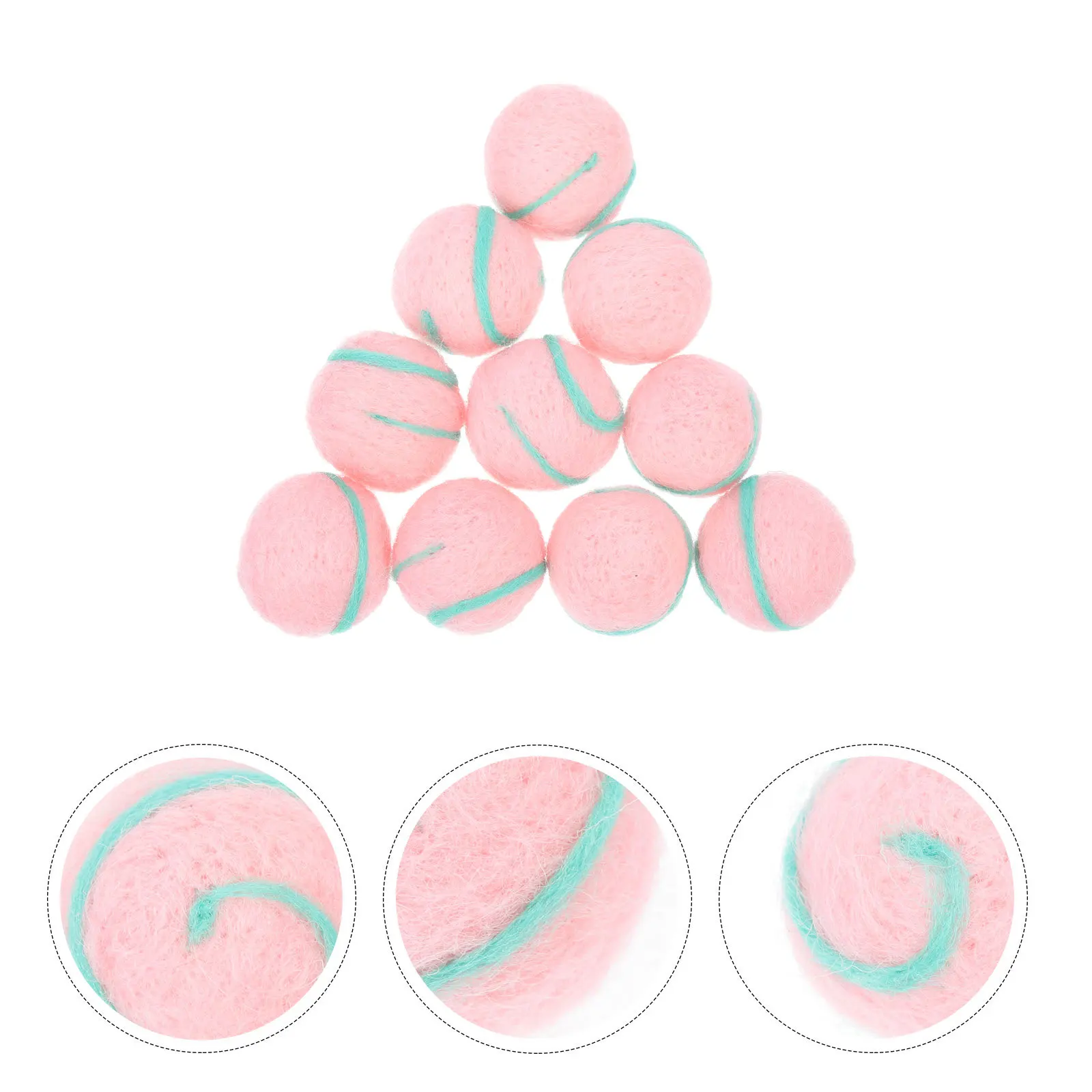 

10Pcs Handmade Wool Felt Balls Threaded for Festival Ball Ornaments Clothes Decors Hanging Pendants Threaded Felt Balls