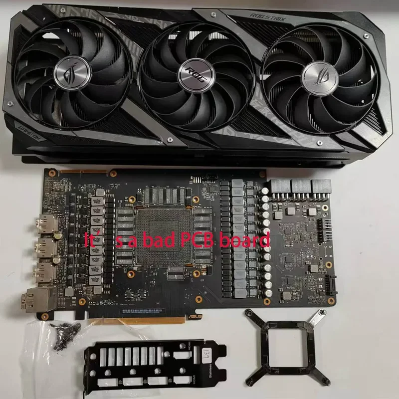 Оригинал, используемый для Asus ROG Strix GeForce RTX3090, RTX3080, радиатор для видеокарты, охлаждающий вентилятор или плохая печатная плата