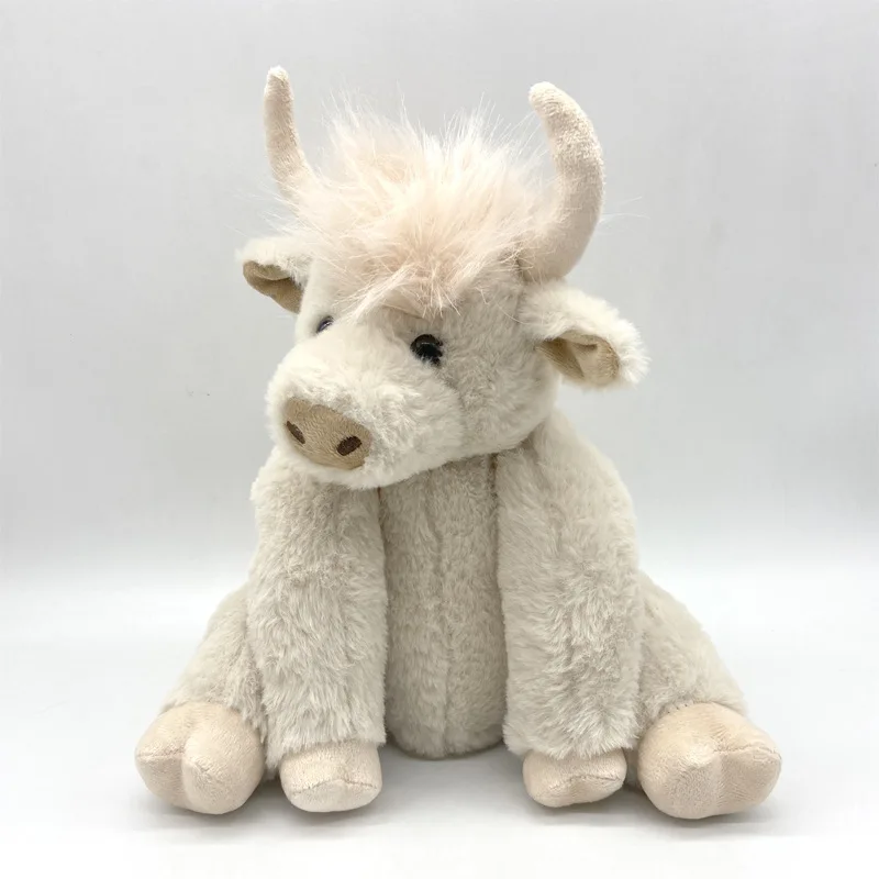 Simulazione di mucca delle Highland Bovini scozzesi con scheletro bambola di peluche Yak cartone animato peluche per bambini per bambola compagno regalo di Natale