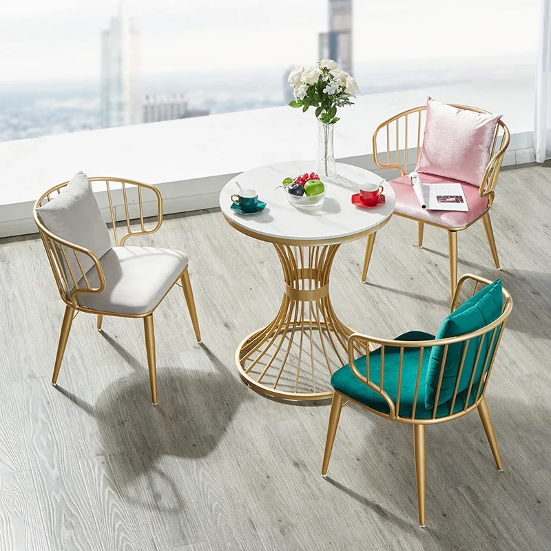 

Nordic rock slab dining table open-air balcony home leisure hall bar fashion reception table and chairs coffee table small apart