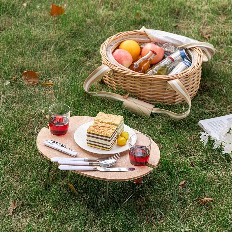 Multi Functional Woven Storage Handle Basket Large Capacity Outdoor Home with Dining Table Insulation Baskets