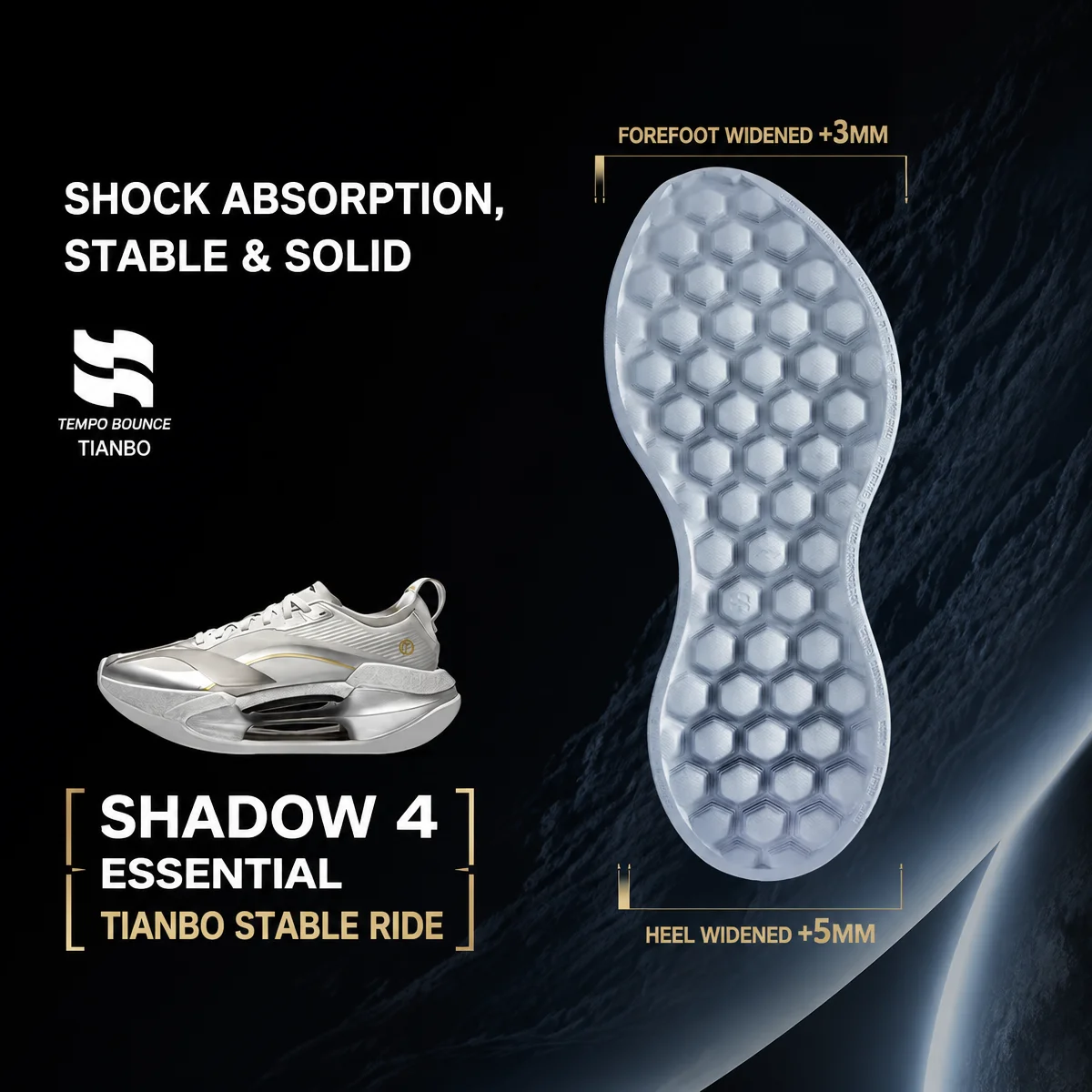 Li-Ning Men's Shadow 4 Running Shoes - SUPER BOOM Rebound Sneakers