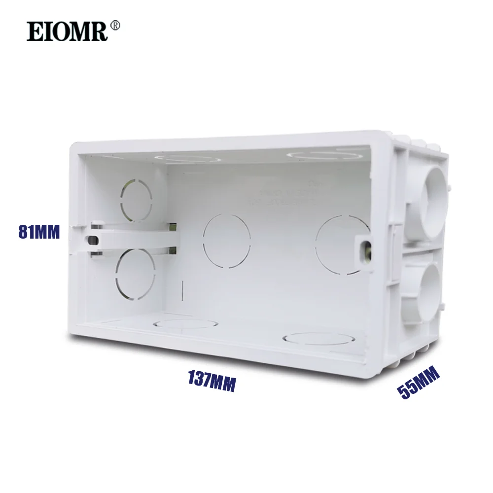 EIOMR White 146 Type Mounting Back Box Adjustable Internal Cassette Junction Box for 146mm*86mm Wall Switch and Standard Socket