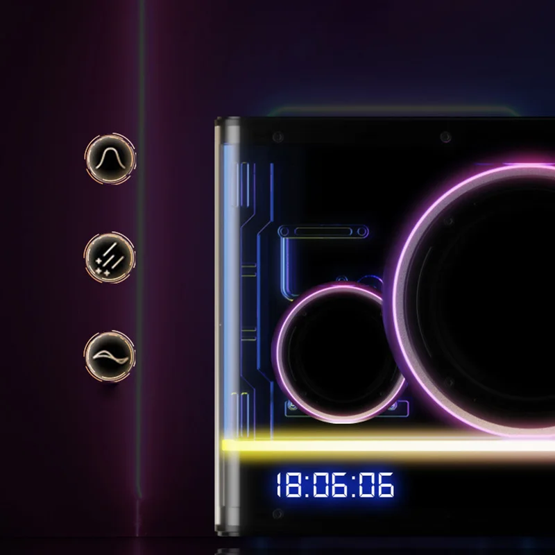 الراقية JK-06 سطح المكتب سمّاعات بلوتوث RGB الضوء البارد اللاسلكية عالية الجودة باس الصوت بطارية يده ميكروفون لاسلكي