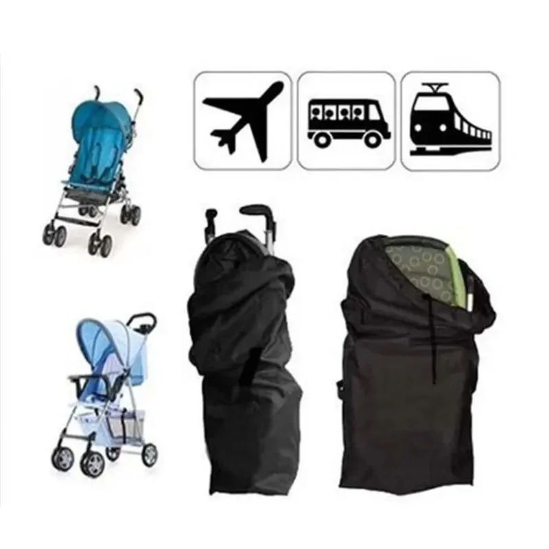 간단한 단색 유모차 보관 가방 여행용 휴대용 유모차 보관 커버 어린이 유모차 보호 가방