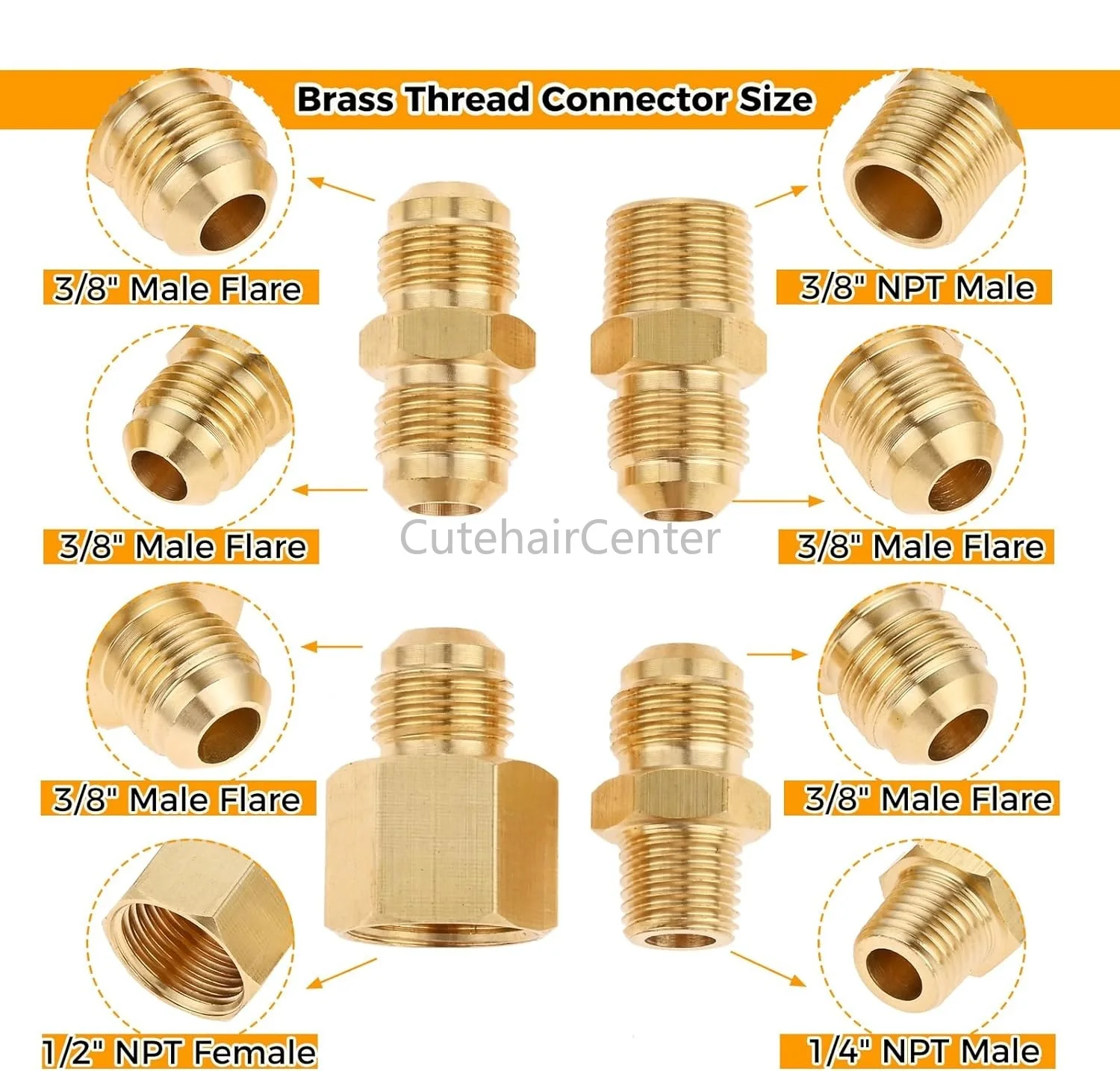 5pcs/kit POL Propane Low Pressure Regulator with Standard Connection Fittings 3/8\