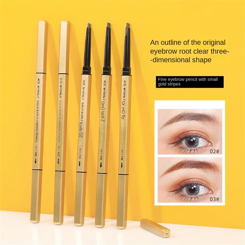 Pro 5 Color Eyebrow Pencil Diamond Glitter Wooden Handle Black Brown Coffee Waterproof Long Lasting Eye Brow Tattoo Pen