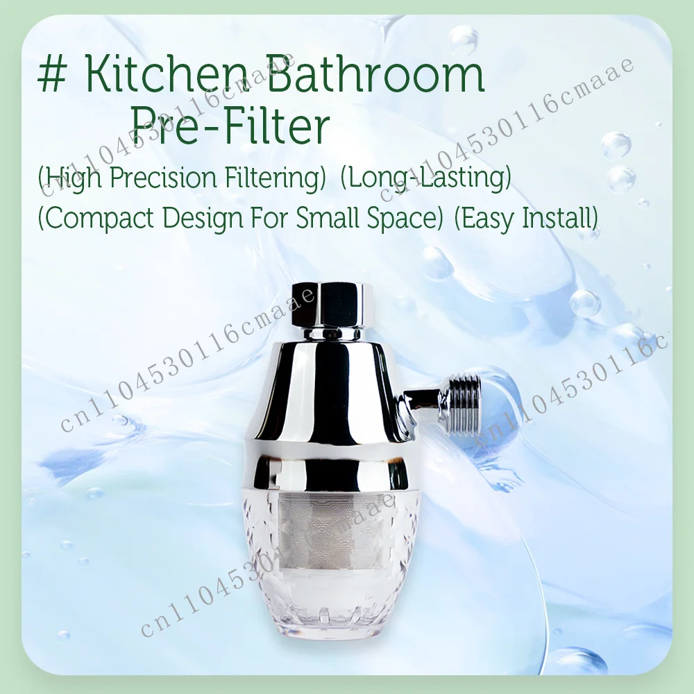 Bathroom and kitchen sink pre-filters to remove sediment and rust