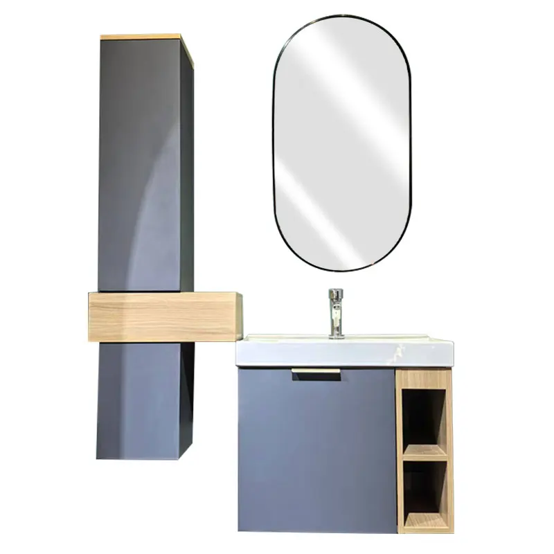 

New modern wall-mounted single ceramic basin bathroom vanity