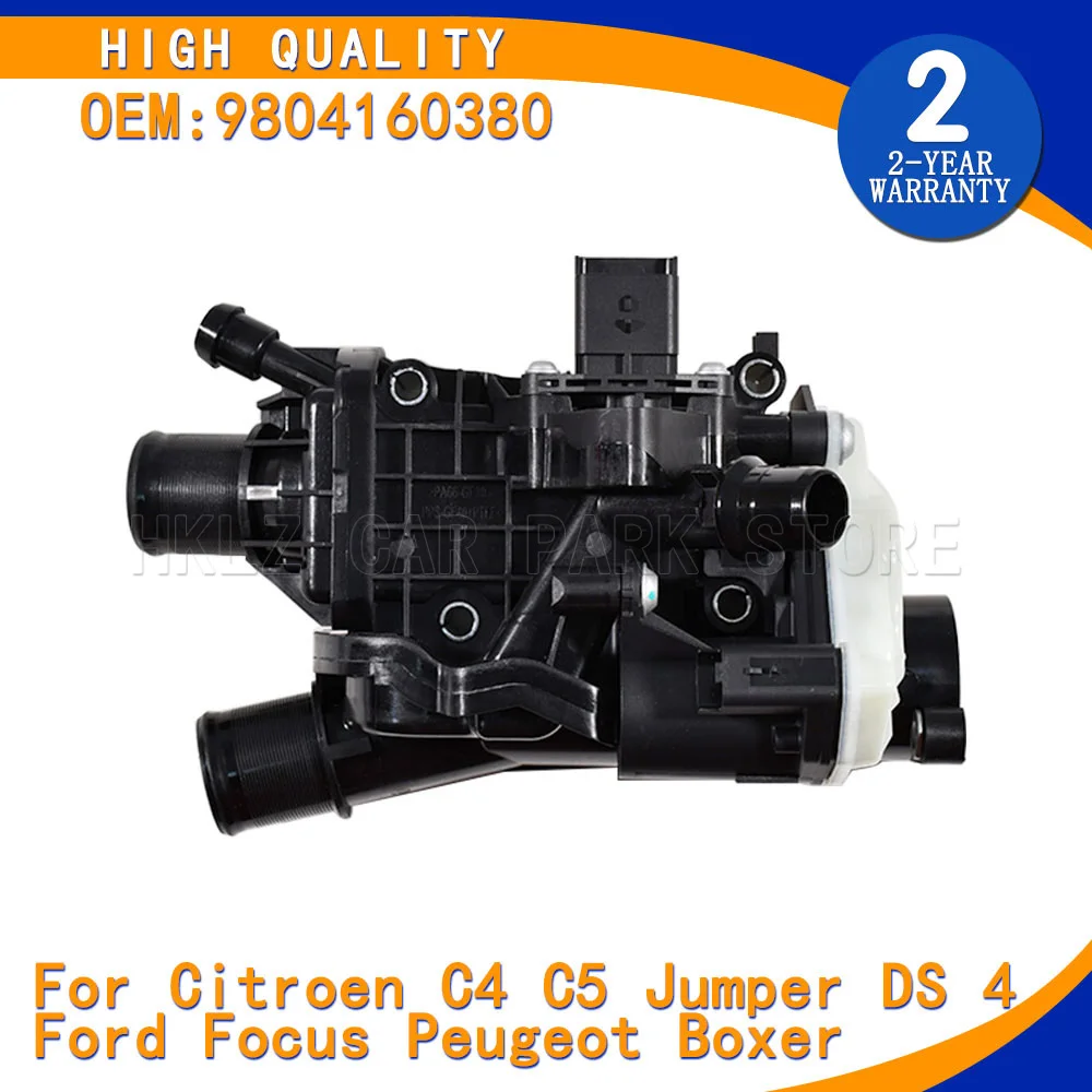 New Engine Coolant Thermostat Housing For Citroen C4 C5 Jumper DS 4 Ford Focus Peugeot Boxer 9804160380 9849443980 Car Accessory