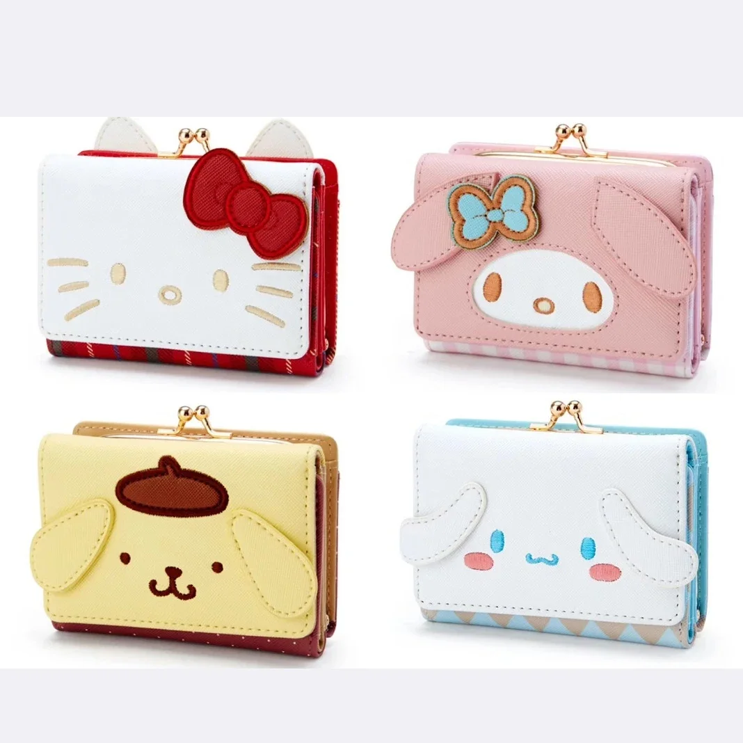 Hello Kitty Coin Purse Creative Small Wallet Wholesale Mini Purses My Melody Kuromi Keychain Wallet Lipstick Purse Kawaii Clutch