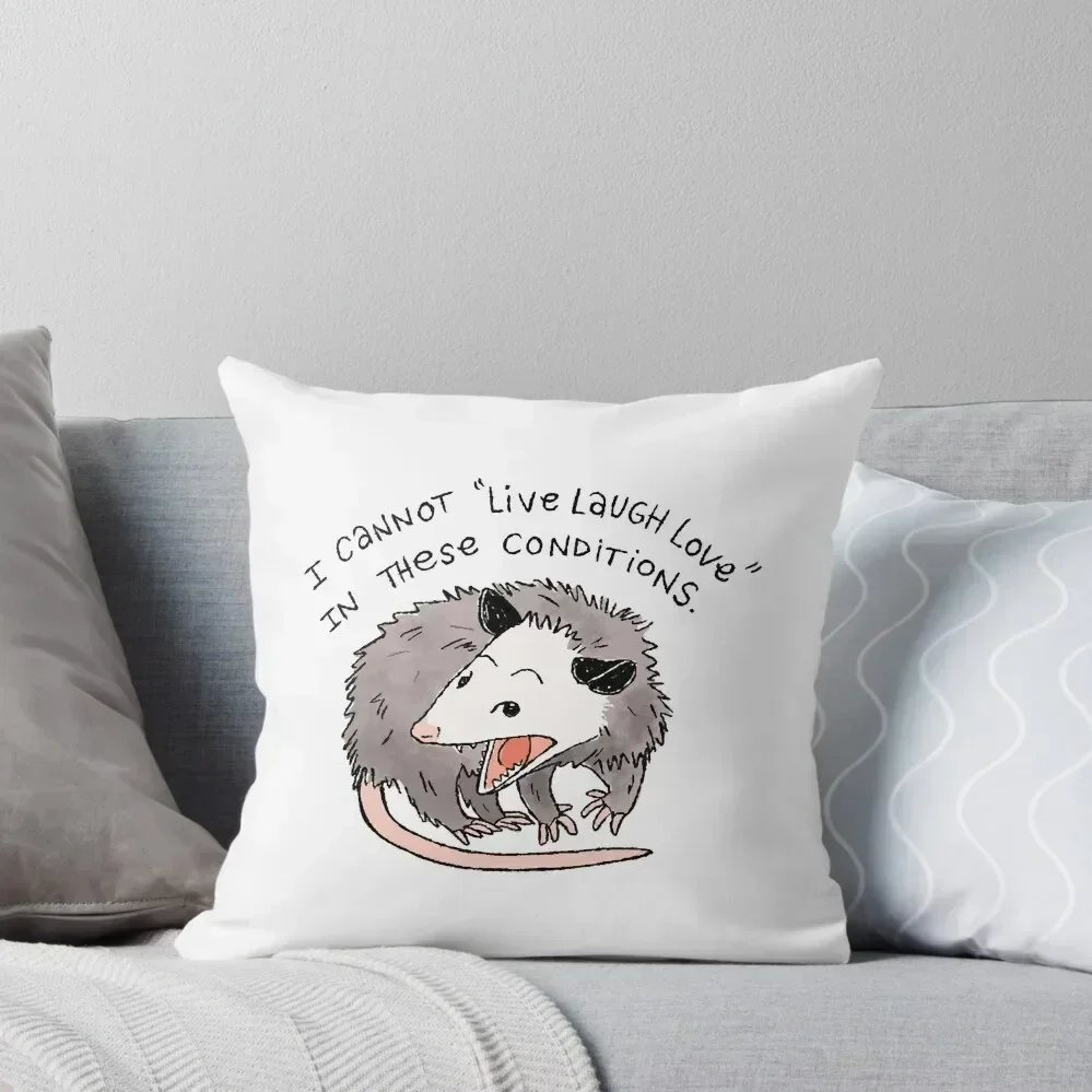 Opossum Live Laugh Love Throw Pillow Christmas Pillows Decorative Cushions For Luxury Sofa Pillowcase pillow