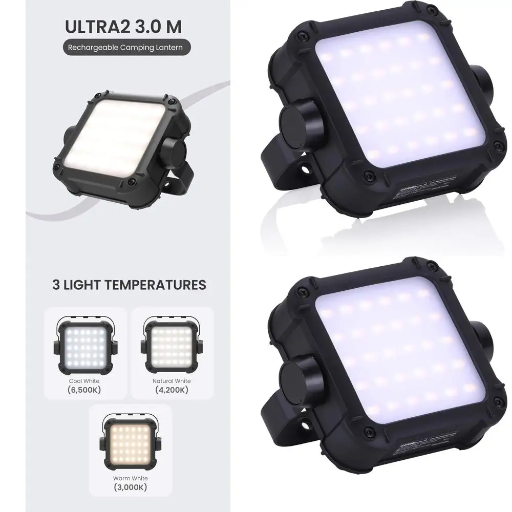 

Medium-Duty Rechargeable LED Light for Outdoor, Camping, and Emergency - Waterproof, Portable Lantern with USB-C, 80-Hour Batter