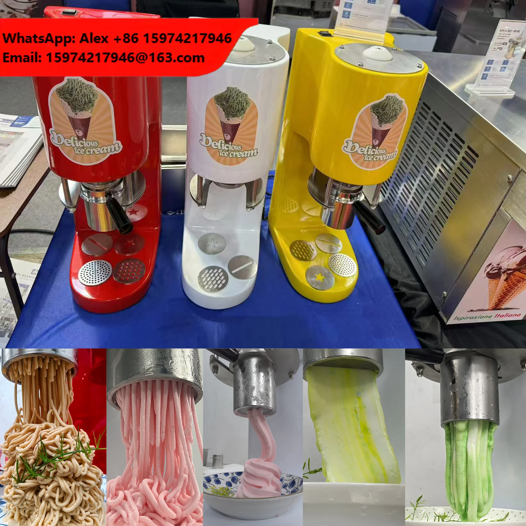 QDMECH China Factory Supply Fully Automatic Making Spaghetti Noodles Shape Premium Capacity Ice Cream Machine With Cheap Price