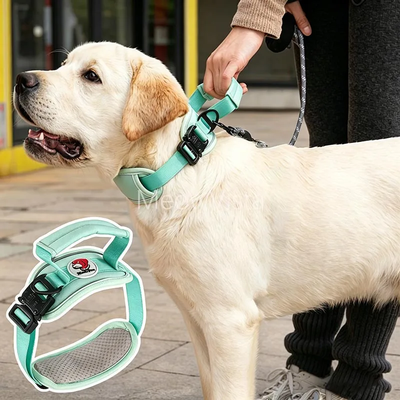 

Heavy Duty Widened Dog Training Collar with Handle Anti-Pull Adjustable Reflective Padded Collar for Medium Large Dogs Labrador