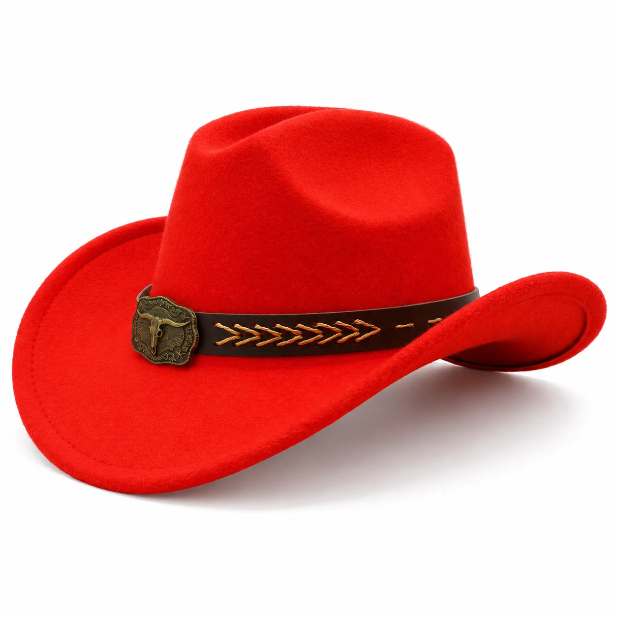 Outdoor Cowboy Hat Lightweight Braided Band Cowboy Hat Western Cowboy Hat Crown-Shaped For Daily Wear Stage Outfits Outdoor