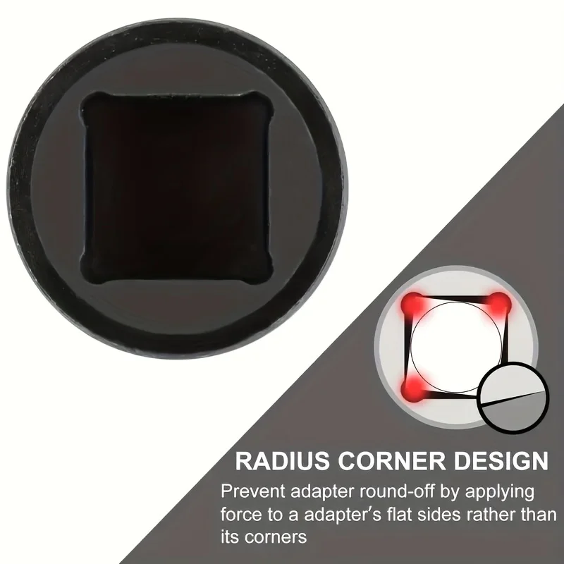 6Pcs Impact adapter and gear reducer sleeve set, multi-function size - with safety ball stop