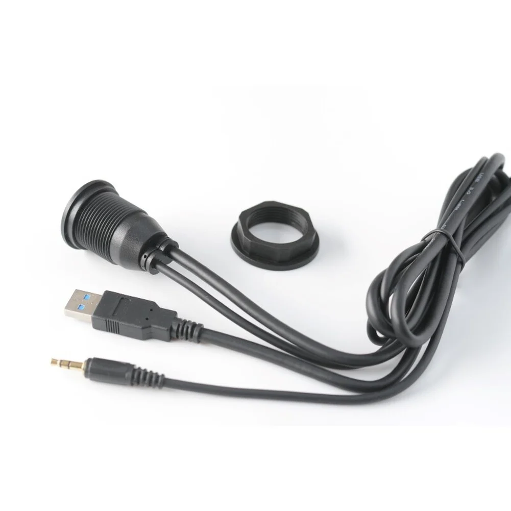Car Audio Extension USB 3.0 AUX Panel Oxygen-free Copper Wiring High-speed Data Transfer Seamless Audio Connection Adapter