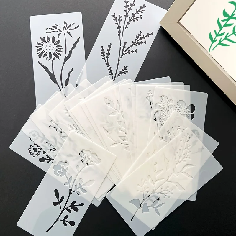 18pcs/set DIY Flower, Reusable Template,Spray Painting and Graffiti Craft Supplies, Suitable for Making Exquisite Handmade Items