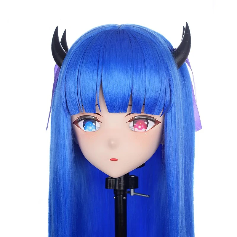 Ręcznie robiona pełna opaska na głowę zamek kobieta/dziewczyna żywica Kig maska ​​figurki Anime Cosplay japońskie anime do odgrywania ról Kigurumi maska ​​lalki