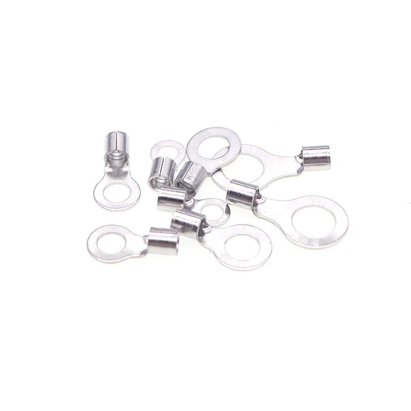 50PCS Ring Bare Cord End Crimp Terminals Electrical Naked Wire Cable Connector OT RNB 1.25 /2 3.5/5.5 Ferrules 0.5-2.5mm