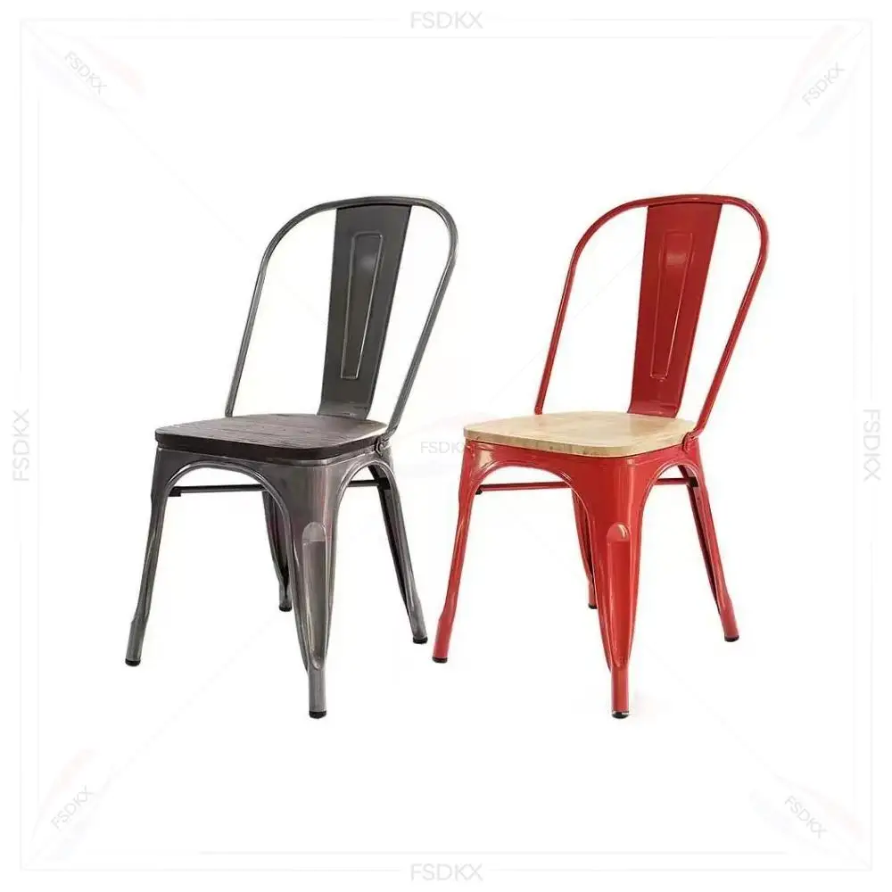 Antique Iron Stackable Restaurant bar Dining Vintage Industrial Style Tolixs Antiqu Iron Stackable Restaurant Metal Dining Chair