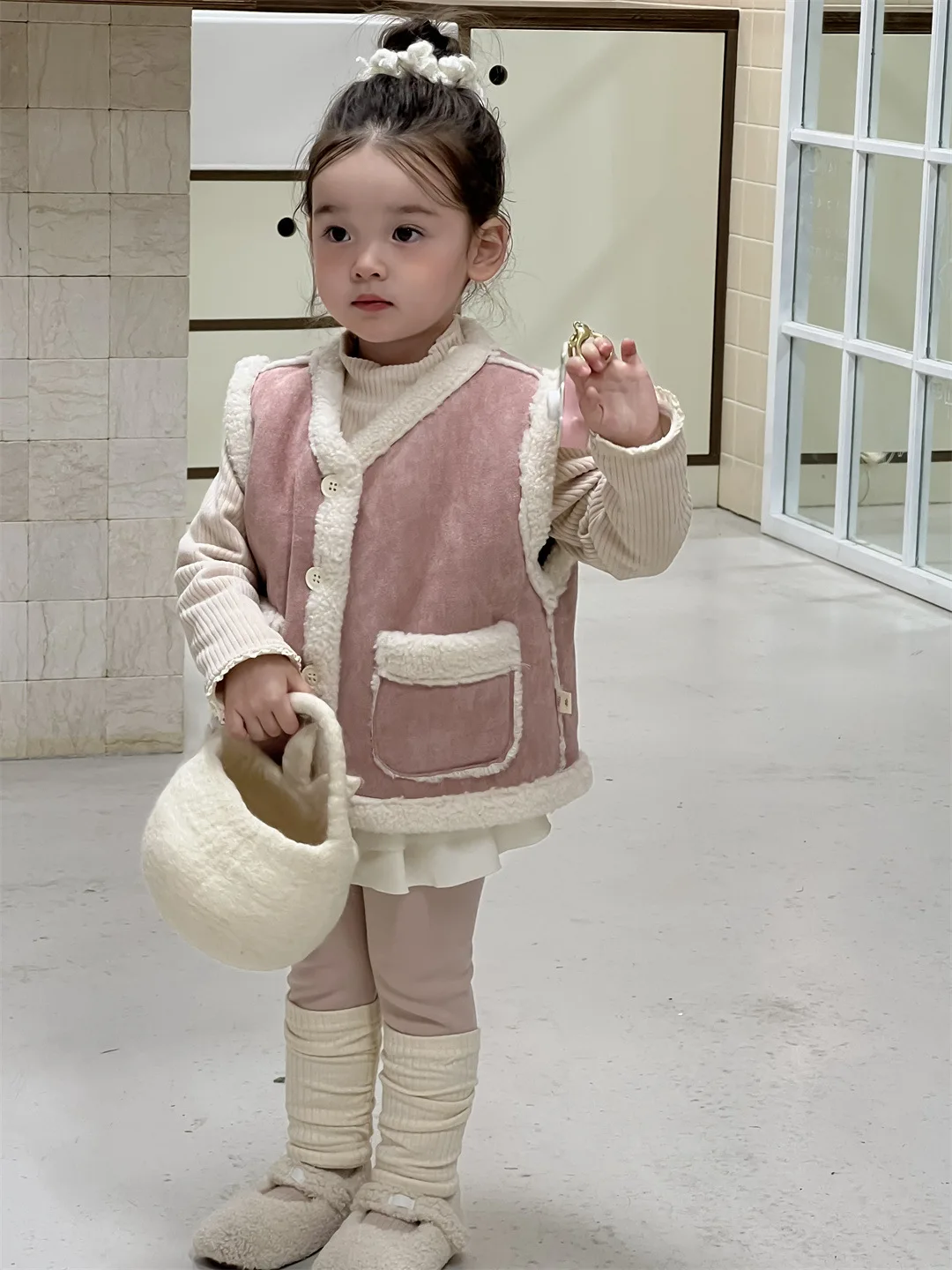 2025 Winter New Baby Sleeveless Warm Vest Infant Girl Fleece Vest Coat Plus Velvet Thick Toddler Warm Vest Cardigan Baby Clothes