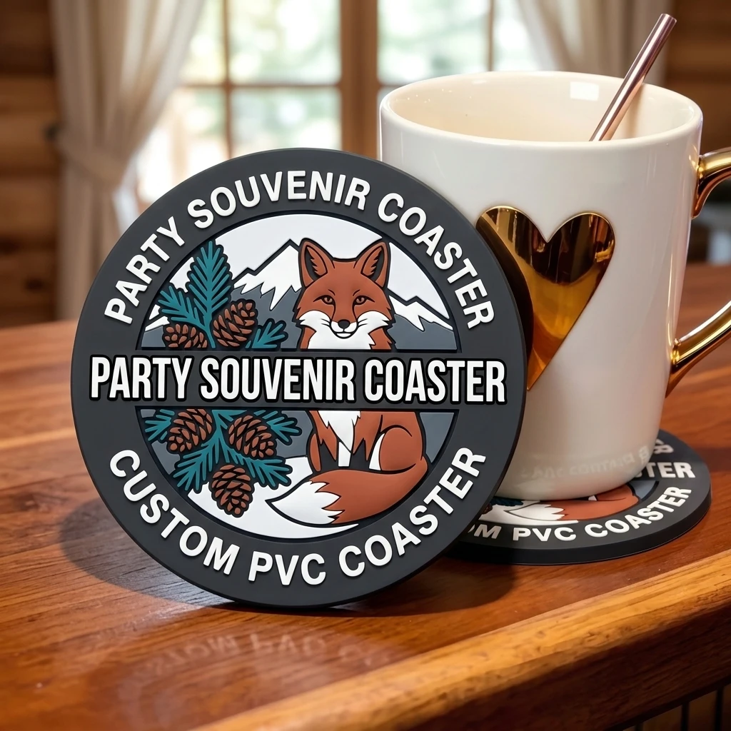 Custom Printed Logo PVC Cup Coaster Round Soft Table Mat Heat‑Resistant Drink Coaster Home Decoration Wholesale