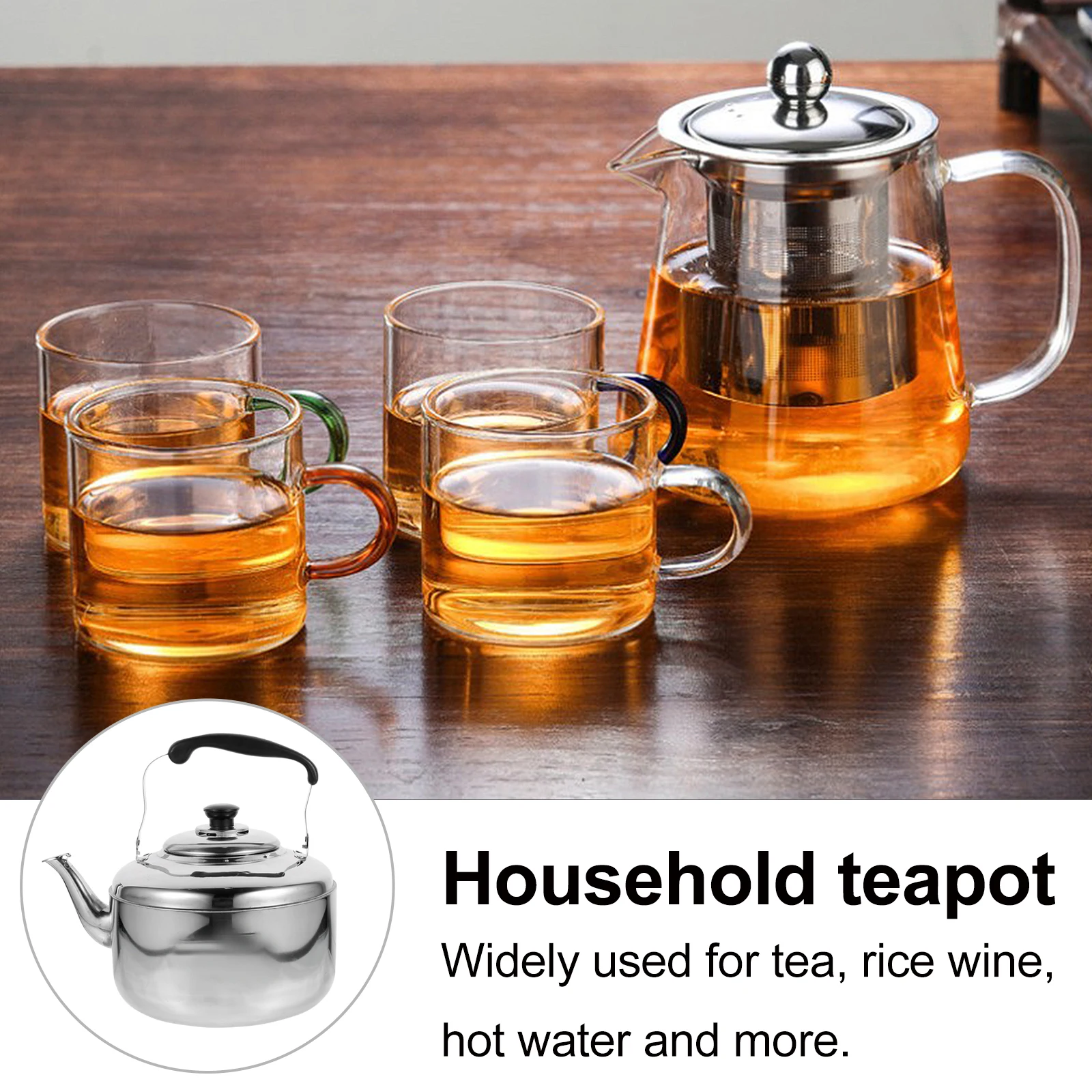 

5L Stainless Steel Large Capacity Sounding Kettle Heat Insulated Handle Even Heat Transfer Home Use Teakettle Gift For