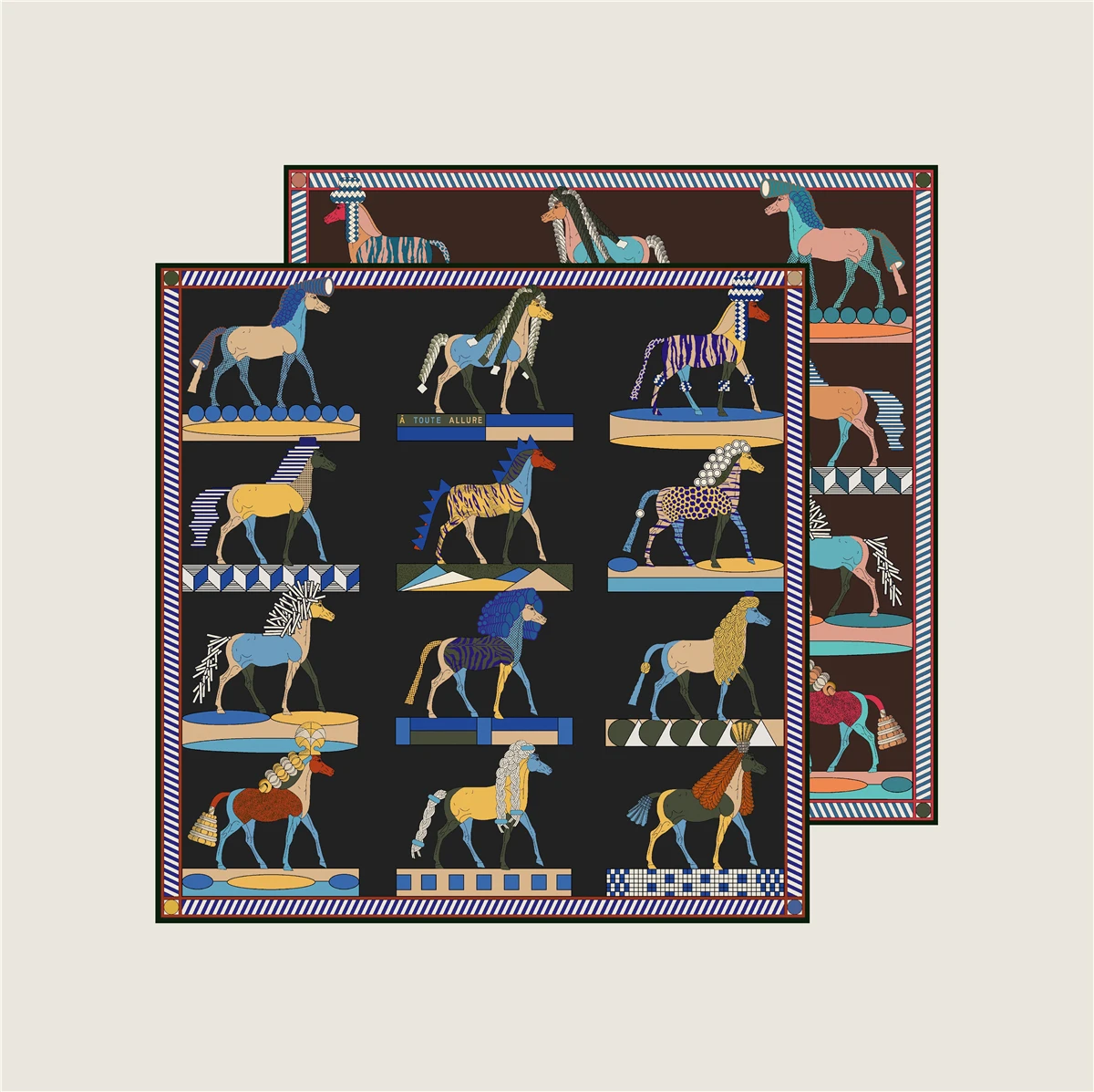 

Two Face Silk Cashmere Scarf 110CM Luxury Herms Rollerd Shawls Women Winter Square Bandanas Mother Christmas Gift