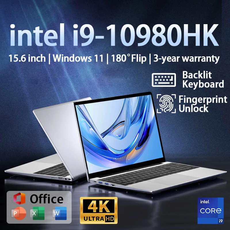 

15,6-дюймовый игровой ноутбук Windows 11 Pro intel Core i9 10980HK Ноутбуки 16 ГБ DDR4 1 ТБ 2 ТБ SSD 1920*1080 HD Офисный ПК Геймер Компьютер
