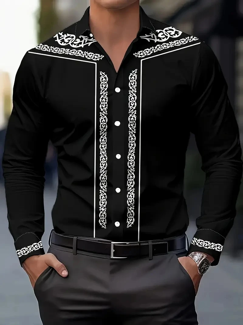 

Мужская рубашка на пуговицах в винтажном дизайне, одежда высокого качества, деловые повседневные мужские рубашки, осенняя блузка на пуговицах с длинными рукавами, топ